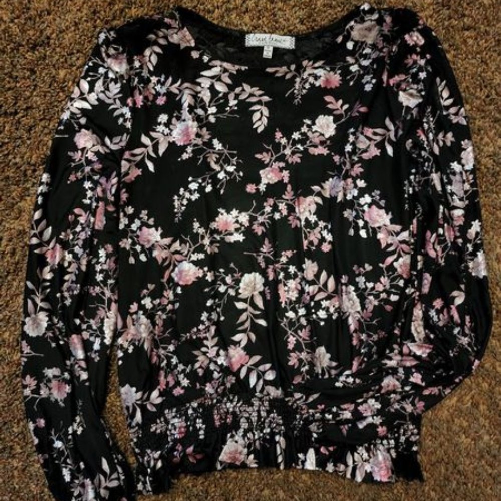 Women's semi sheer floral top